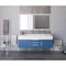 Castello Usa Nile 60" Wall Mounted Blue Vanity With White Top And Brushed Nickel Handles CB-MC-60BLU-BN-2053-WH - alternate 4